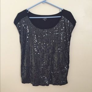 Loft black sequined top