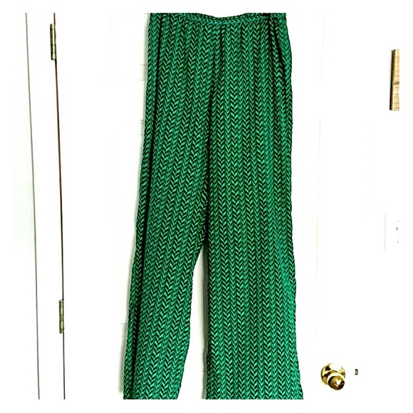 Palazzo Pants - Mint and Navy