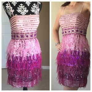 ⭐️Terani Sequin/feather Cocktail Dress
