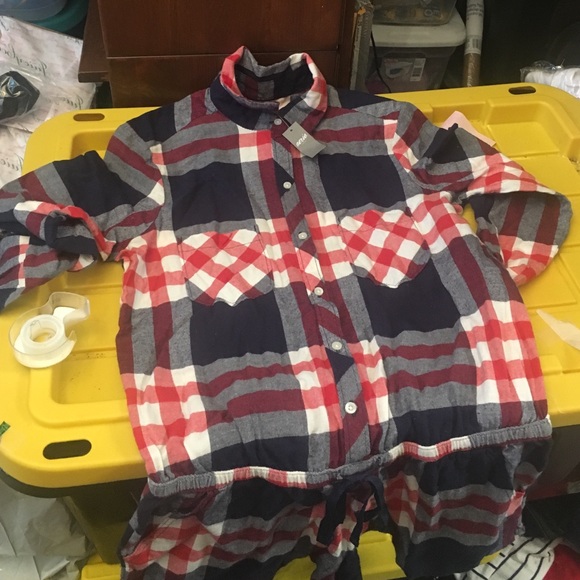 aerie Other - Aerie Flannel Sleep Romper Medium NWT