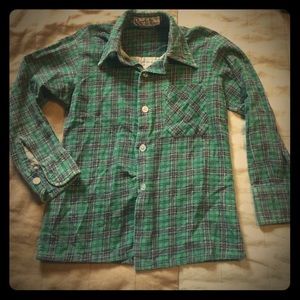 S7T boy toddlers long sleeve button up plaid shirt