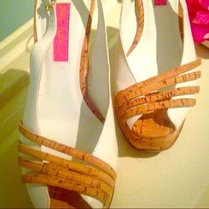 NWT bestie Johnson peeptoe sling backs