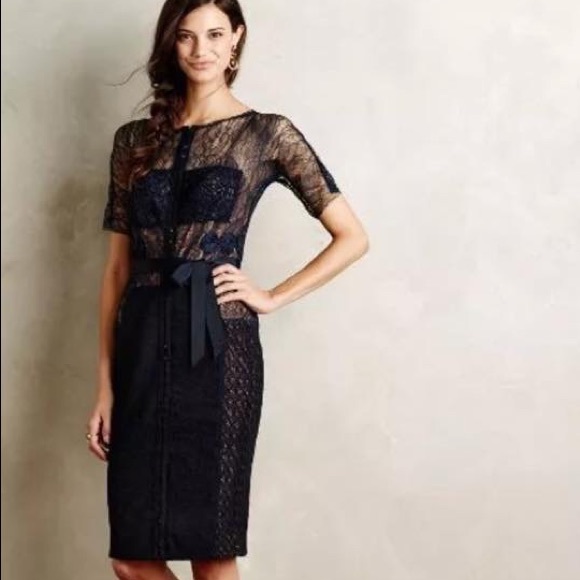 Byron Lars Carissima Sheath. Navy blue 4p.
