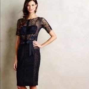 Byron Lars Carissima Sheath. Navy blue 4p.