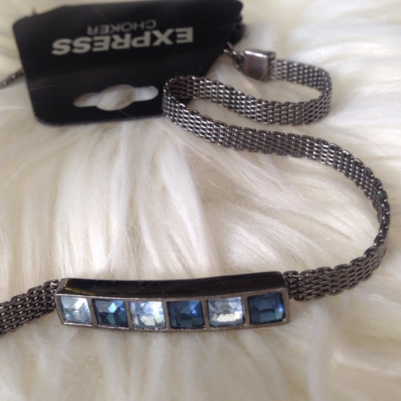 GunMetal Crystal Embellished Chocker