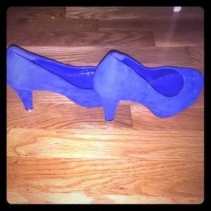 Italian Blue Suede Heels