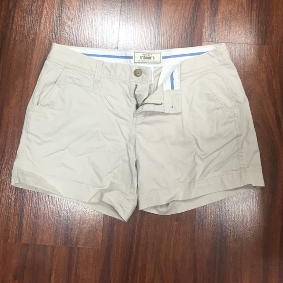 Khaki five-inch shorts