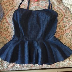 Blue peplum top