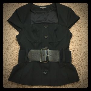 Black, Fitted, Suit Jacket