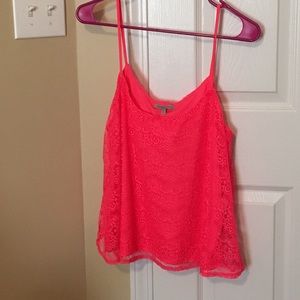 Lacy pink tank top