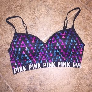 A pink bralette, XS(AA-B cup).