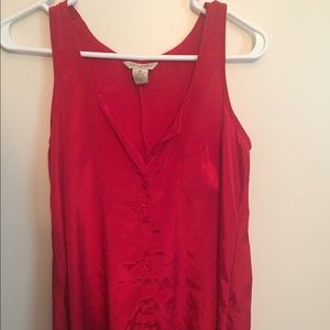 Red silk top