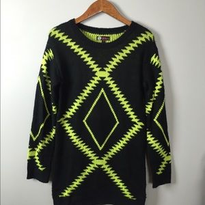 Edgy Neon Yellow and Black Sweater