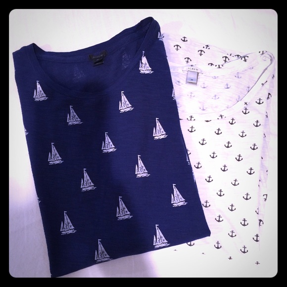 Nautical J.Crew Crewneck T - Sailboats