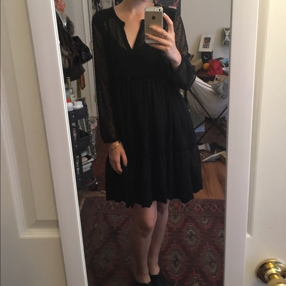 Anthropologie Vanessa Virginia Sheer Black Dress
