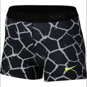Giraffe print Nike Pro Spandex shorts