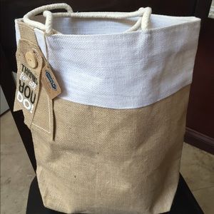 Mud pie burlap tote