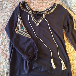 Bohemian top with embroidered detail