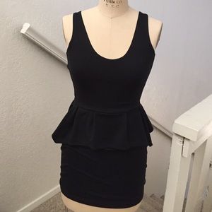 Black peplum dress, size small