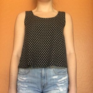 Black crop top with back detail