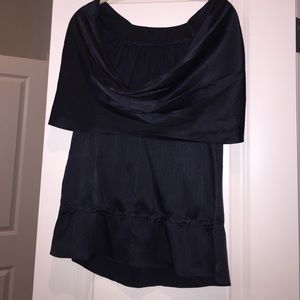 BCBG MAXAZRIA black off shoulder blouse 100%silk