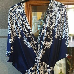 M?xi dress dark royal blue with white size 3x