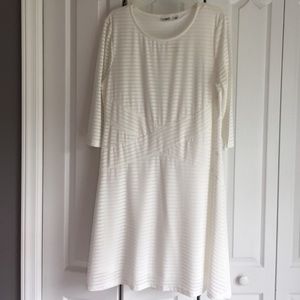 White, semi sheer, lined dress