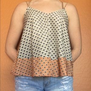 Orange and cream tank top