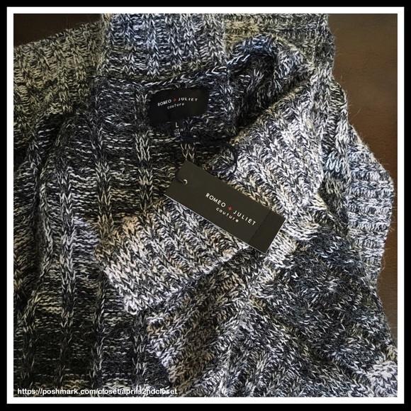 ROMEO & JULIET LONG DRAPED SHAWL CARDIGAN VEST - Picture 5 of 8