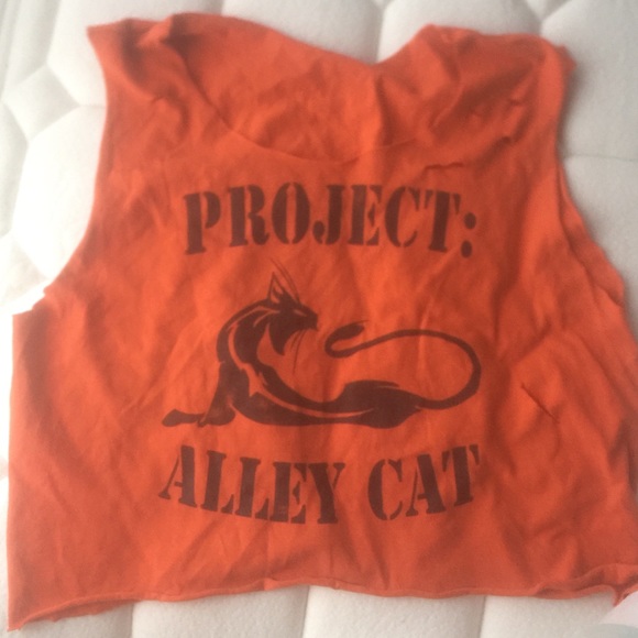 Orange "Project Alley Cat" Graphic Tank Grunge