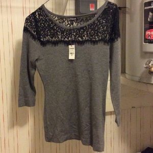 Express super soft rayon and lace top