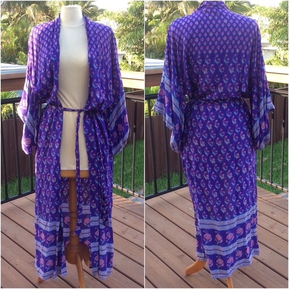 *SOLD* Spell Purple Bohemian Royale Maxi Kimono - Picture 2 of 4