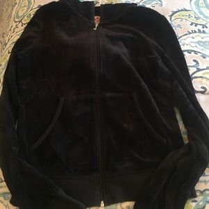 Black velour Juicy Couture track jacket