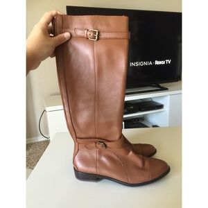 Pour La Victoire Tan Knee High Leather Boots
