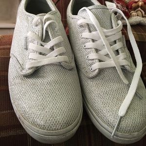 Sparkly silver Vans