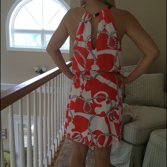 Orange and navy Lilly Pulitzer dress - Picture 3 of 4