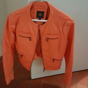 The Limited, outback orange faux leather jacket