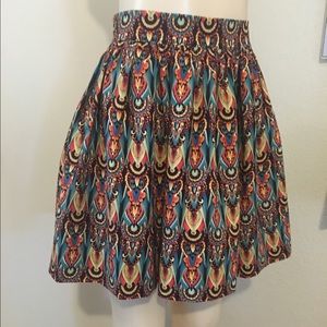Bold Print Dirndl Skirt with side Zip