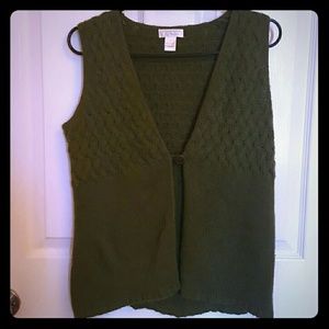 Olive green sweater vest