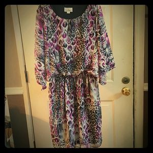 Beautiful print purple black and grey dress