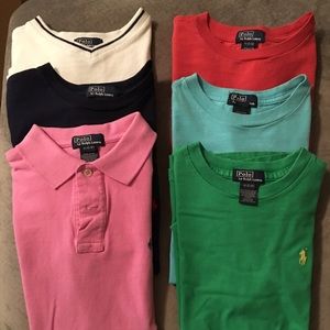 Group of polo shirts for youth boys