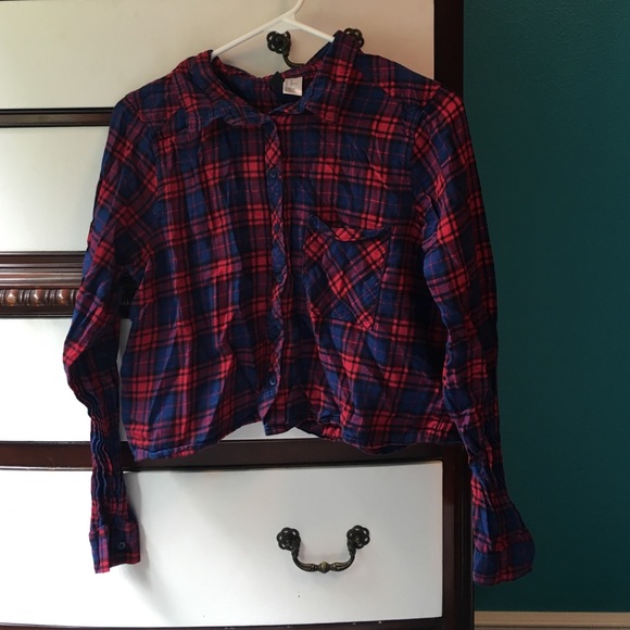 H&M Tops - Flannel Crop Top