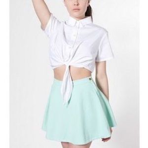 American Apparel mint green denim circle skirt S/M