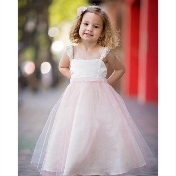 PETITE ADELE ivory blush and Pearl tulle