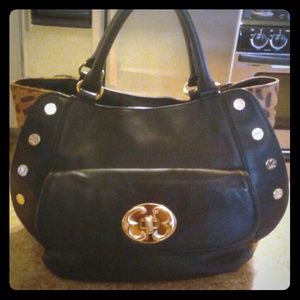 *SOLD* Leather + calf hair bag.