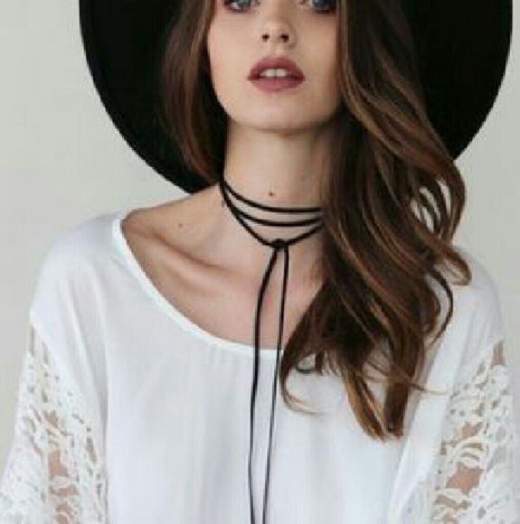 Black vegan suede wrap choker