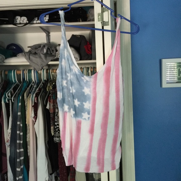 Tops - Red white and blue twisted strap tank