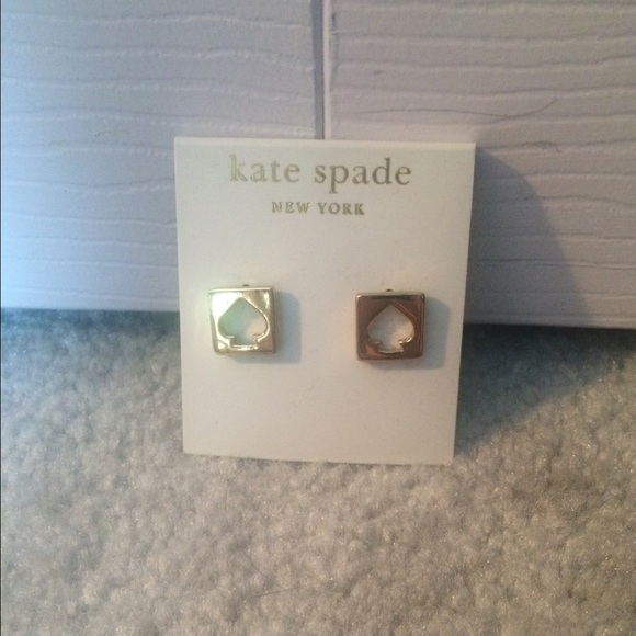 NWT Kate Spade gold spade cutout stud earrings