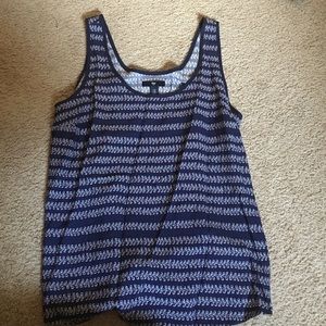 Purple and navy patterned tank top