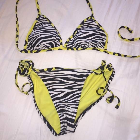 Zebra bikini set with reversal top